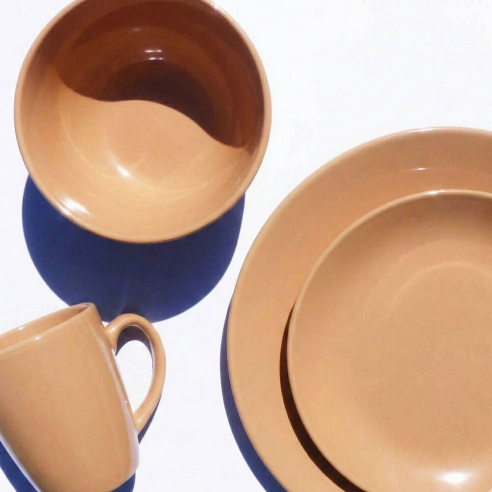 Juego De Loza 16 Piezas Vajilla Cer&aacute;mica July Caramelo image number 0.0