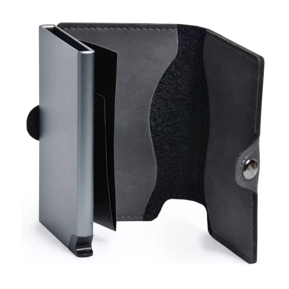 Tarjetero Metálico Billetera Porta Tarjetas Minimalista Ecocuero image number 1.0