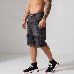 Short Bermuda Denim Cargo Relaxed Fit Hombre Hawai