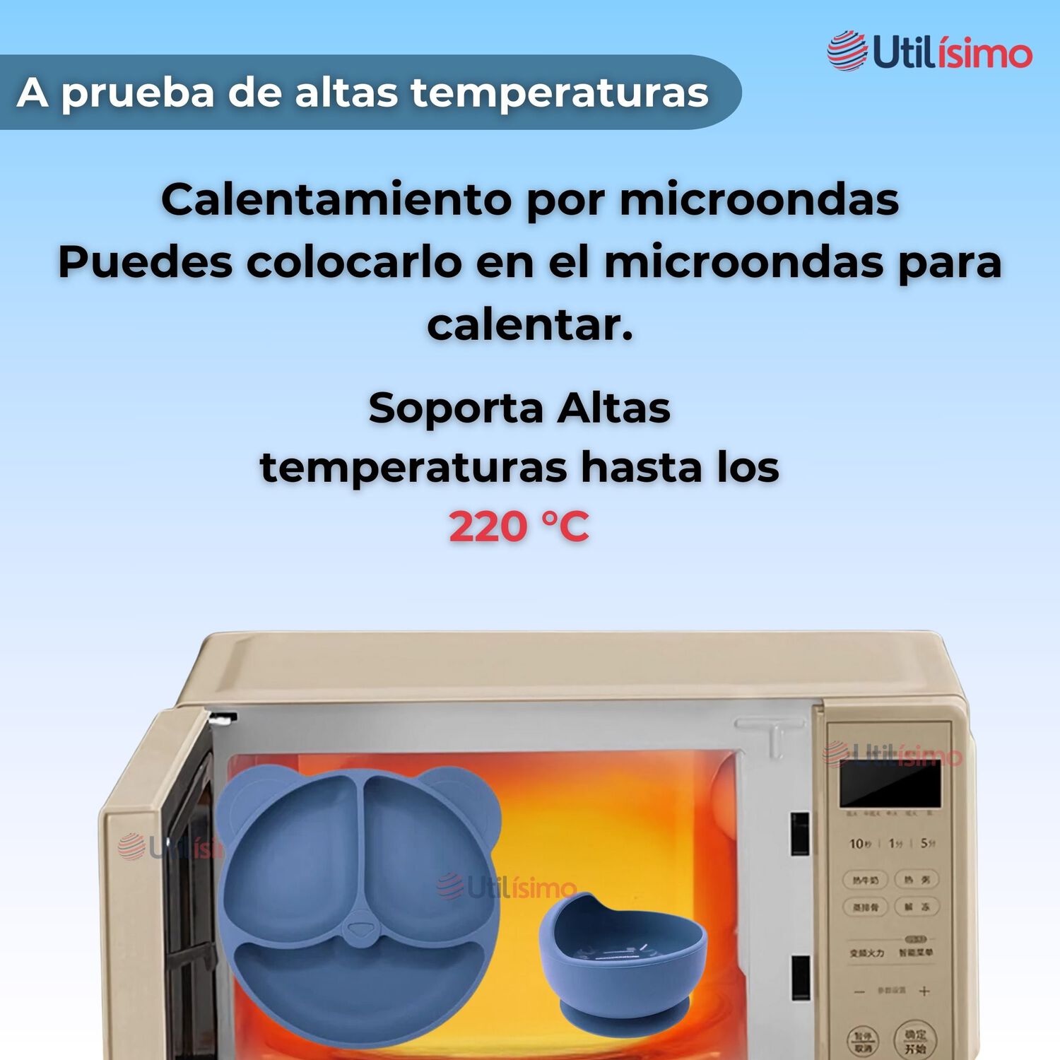 Set Alimentaci&oacute;n Silicona Beb&eacute; 6 Piezaslibrebpa Color Azul image number 3.0