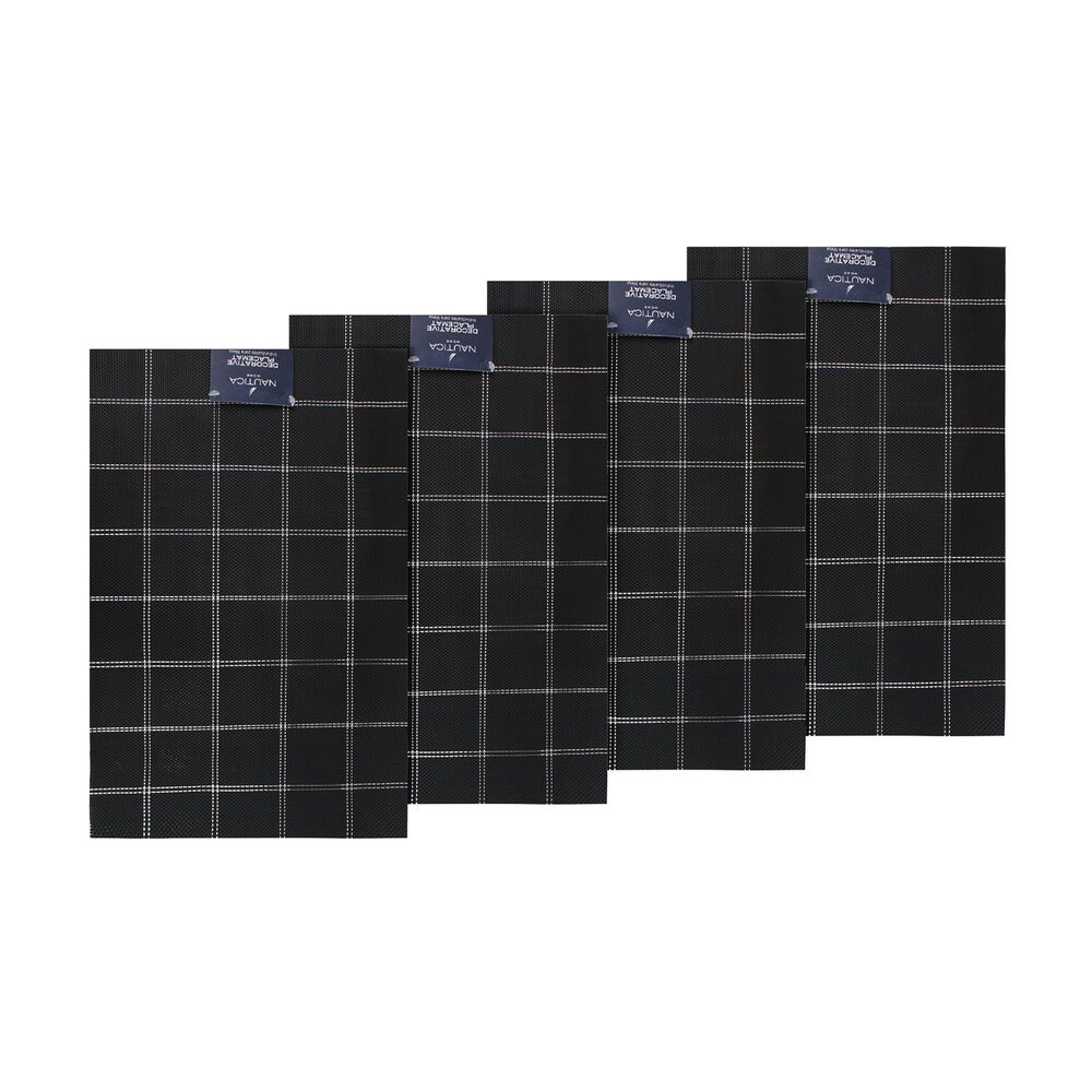 Pack 4 Individuales De Mesa Nautica Home 45x30cm Negro A Cuadros image number 3.0