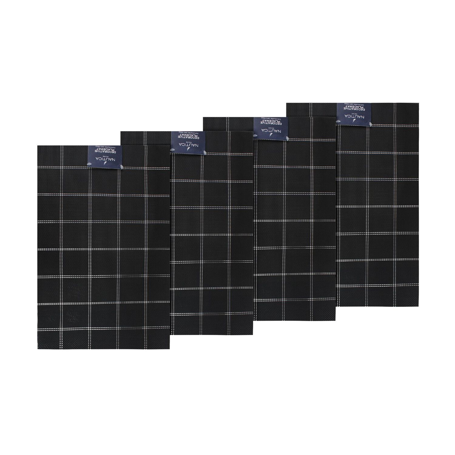 Pack 4 Individuales De Mesa Nautica Home 45x30cm Negro A Cuadros image number 3.0