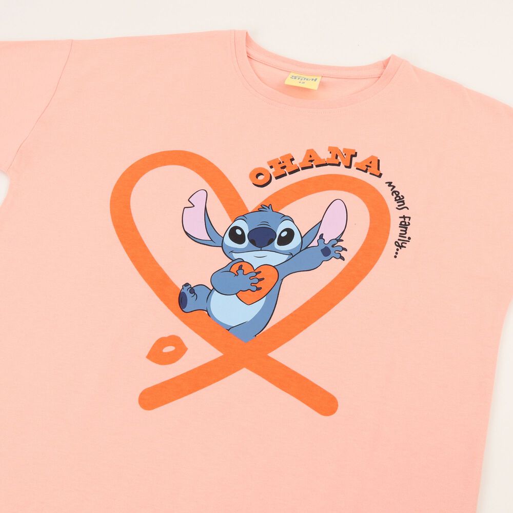 Polera Manga Corta Ni&ntilde;a Damasco Stitch Ohana Disney image number 2.0