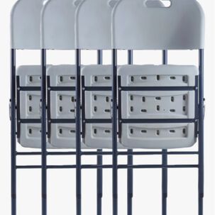 Loomber Pack 4 Silla Plegable De Pl&aacute;stico Color Blanca