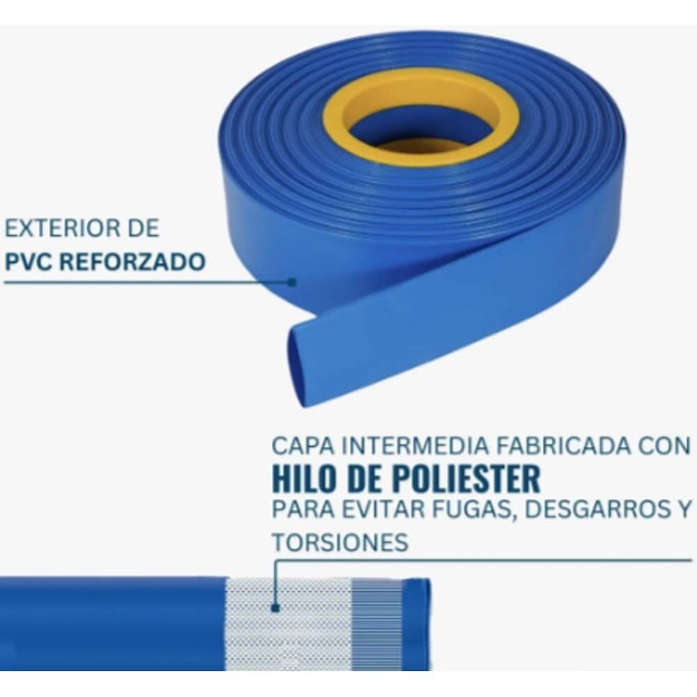 Manguera Plana Layflat 2 Pulgadas 4 Bar Rollo 50 Metros image number 4.0