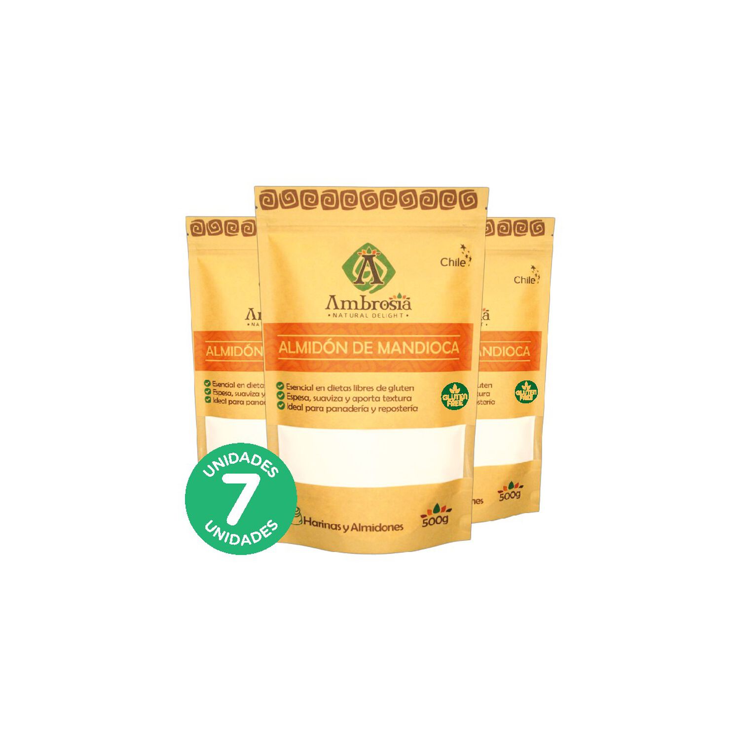 Pack 7, Almid&oacute;n De Mandioca Libre De Gluten Para Preparaciones Keto 500gr image number 0.0