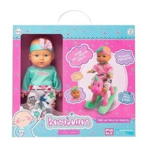Juguete Muñeca Bostecitos 30cm Con Balancin De Unicornio