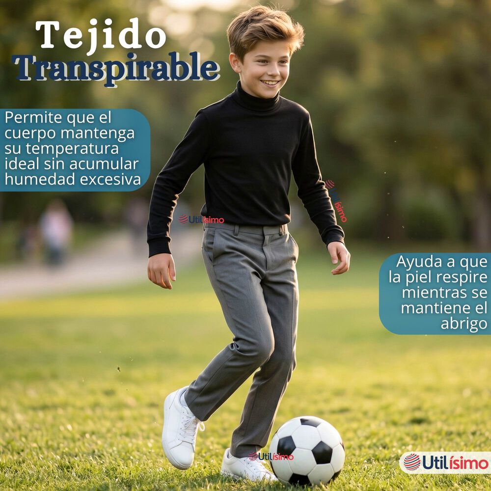 Pack 3 Poleras Camisetas Polar Negras Primera Capa Beatle Manga Larga Ni&ntilde;o image number 8.0