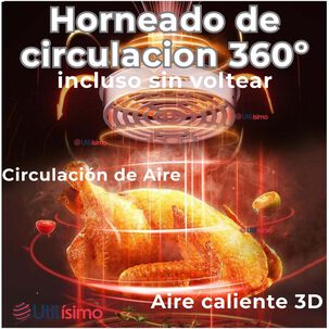 Freidora De Aire Ventana De Vidrio Capacidad 12 Litros 1700w De Potencia