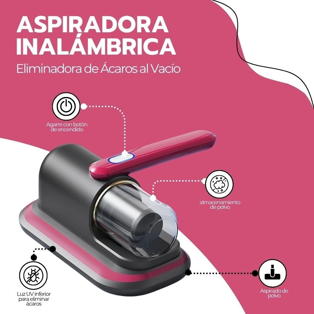 Aspiradora Inal&aacute;mbrica Eliminadora De &Aacute;caros Al Vac&iacute;o image number 2.0