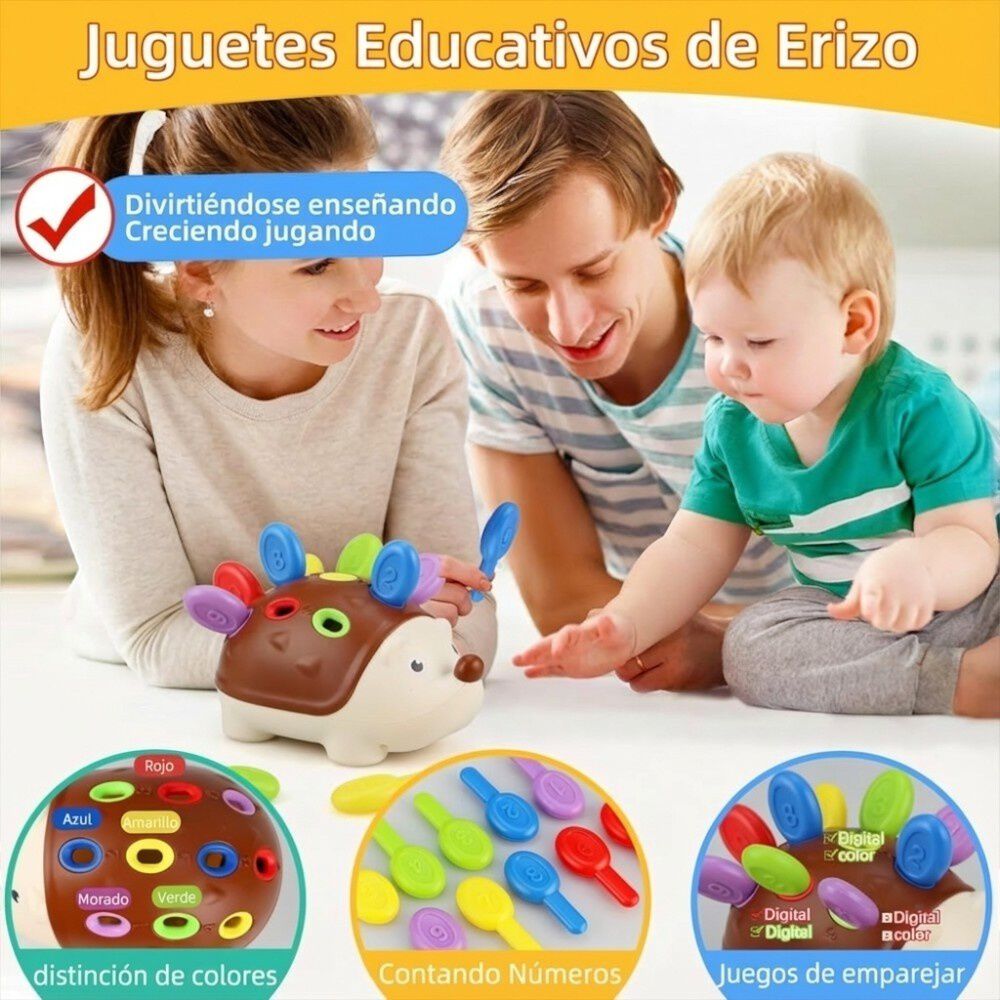 Juguete Montessori Encaje Erizo Para Ni&ntilde;os image number 3.0