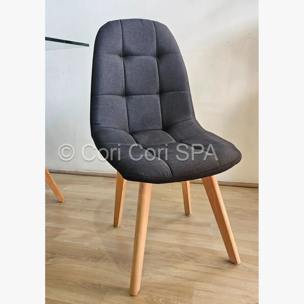 Pack 6 Sillas Capitonne Lino Negro image number 1.0