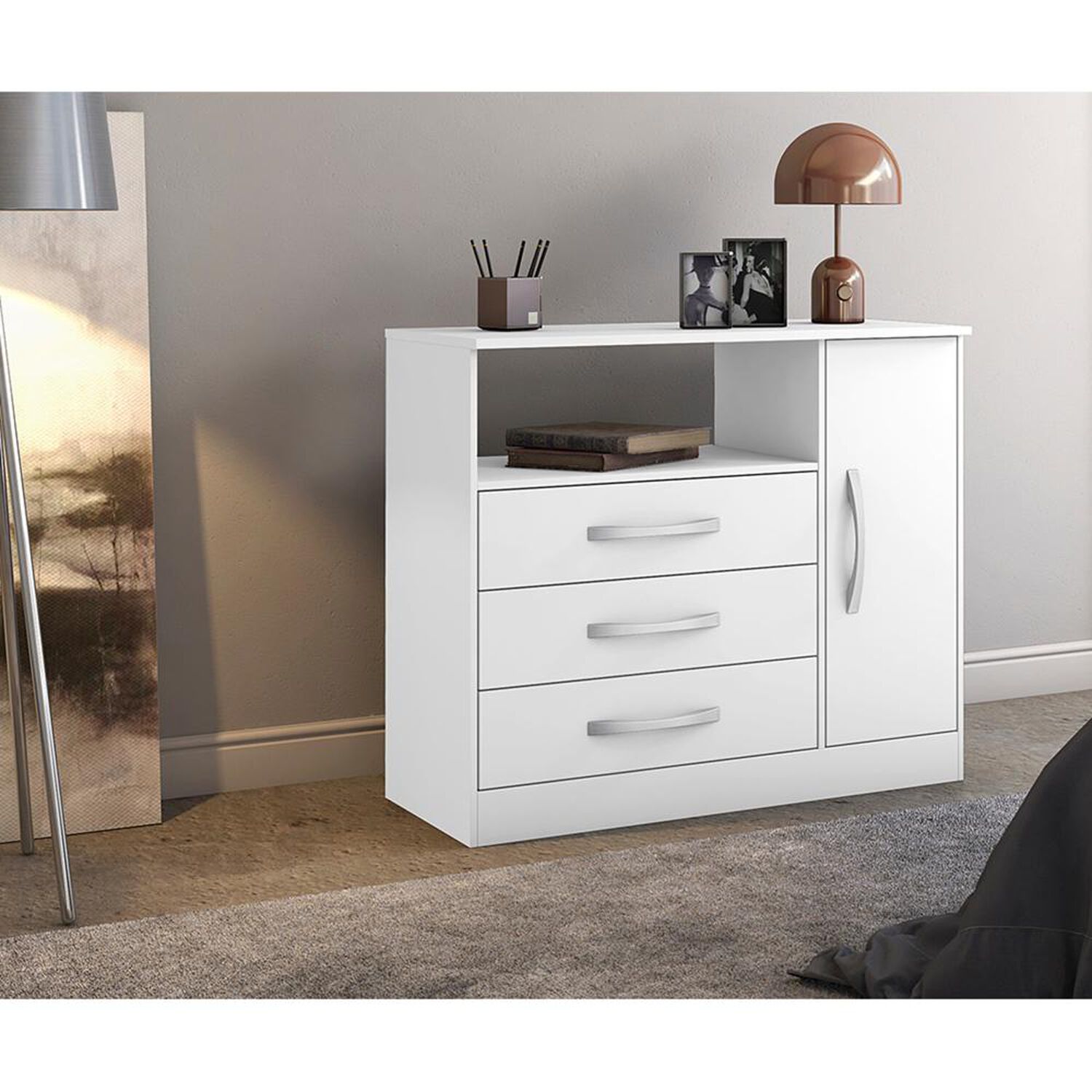 Comoda Home Mobili Valle / 1 Puerta / 3 Cajones image number 3.0