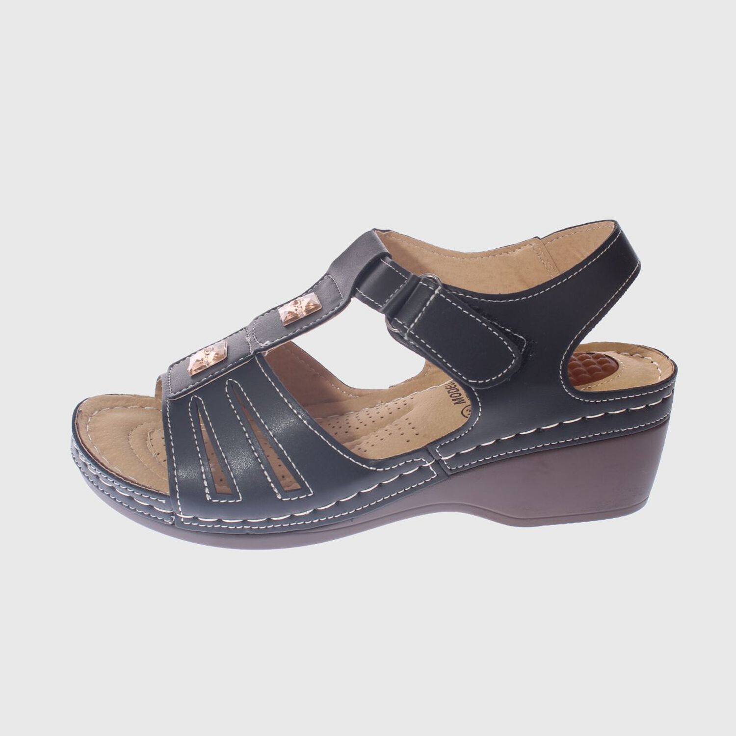 Sandalia Confort Negro Modelo Italiano Art. 5ask73335black image number 1.0