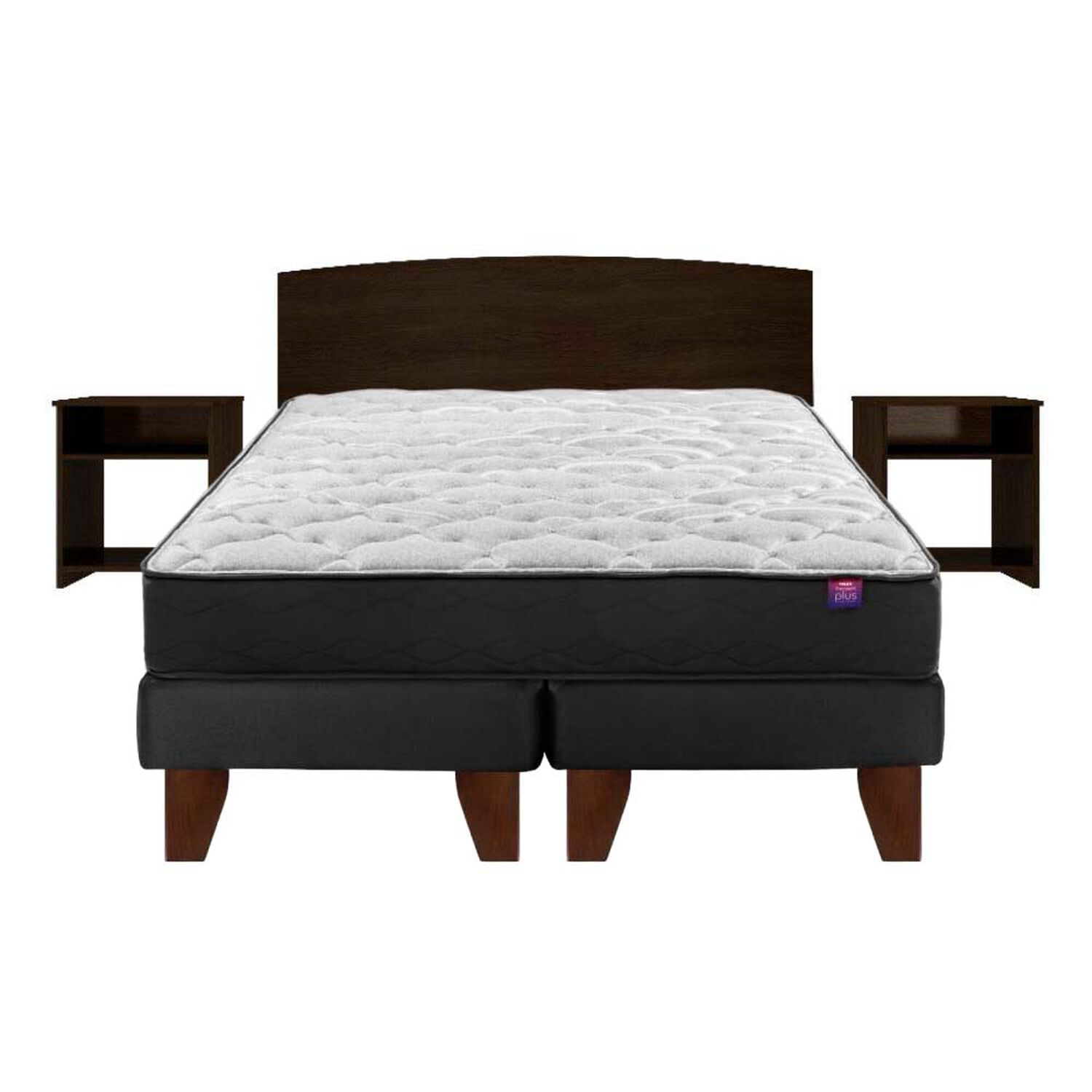 Cama Europea Flex Therapedic Plus / 2 Plazas / Base Dividida + Set de Maderas Dakar image number 0.0