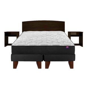 Cama Europea Flex Therapedic Plus / 2 Plazas / Base Dividida + Set de Maderas Dakar