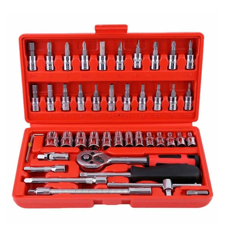Caja De Herramientas Dados Ratchet 46 Piezas 1/4 image number 0.0