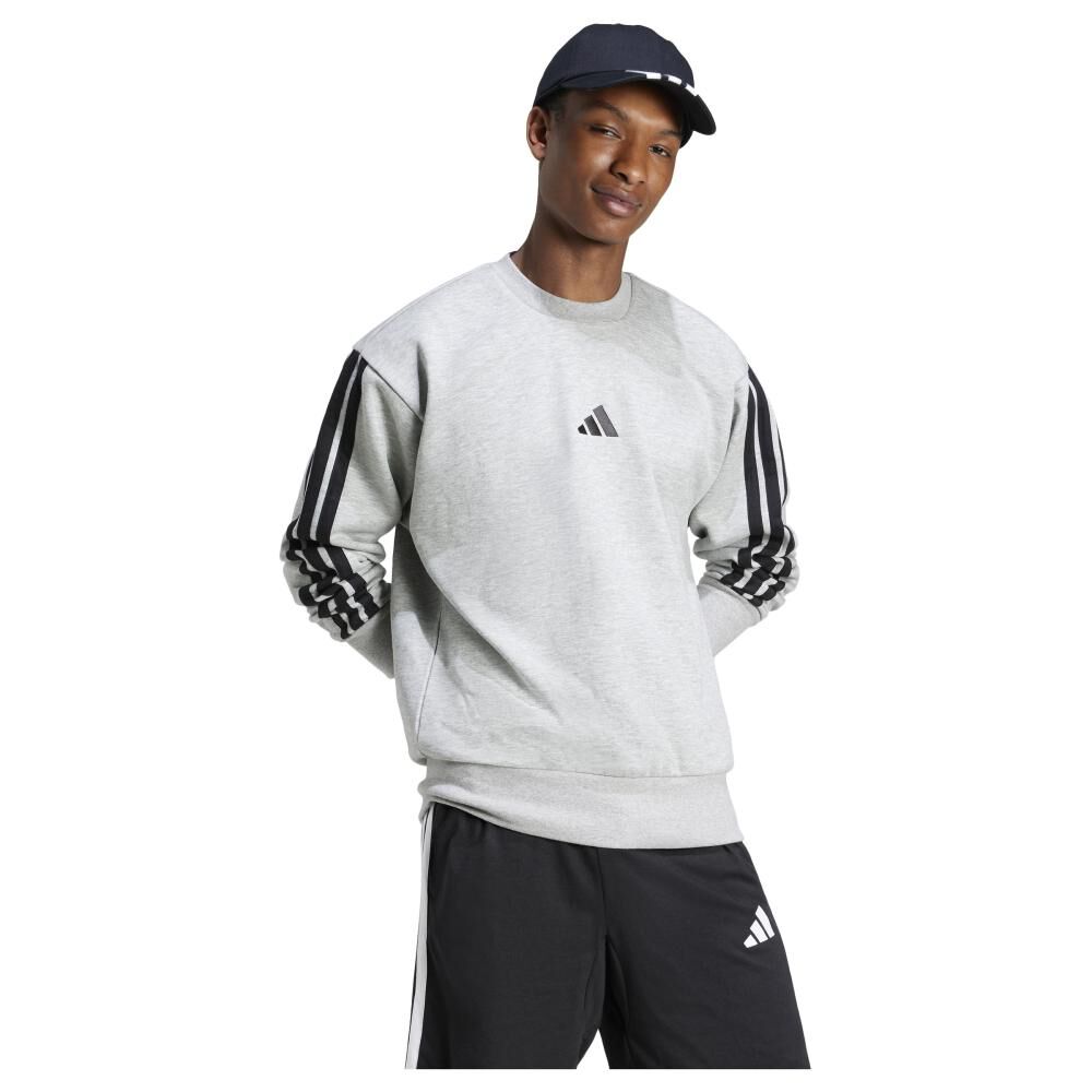 Polerón Hombre Essentials Fleece 3 Tiras Adidas image number 4.0