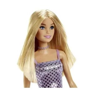 Juguete Figura Barbie Glitz Vestido Calipso Morado 30cm