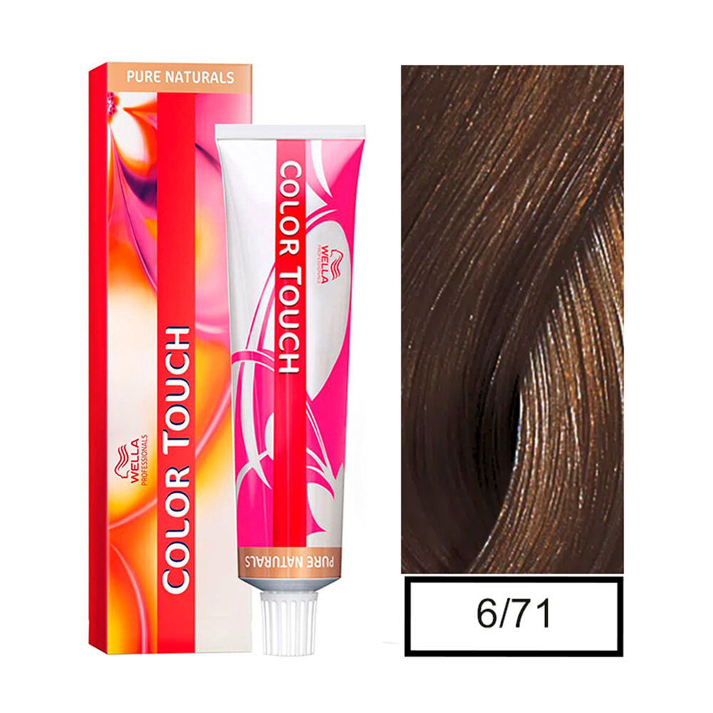 Wella - Tintura Semipermanente Color Touch 6/71 Rubio Oscuro Marrón Ceniza 60gr + Peróxido En Crema De 1,9% image number 0.0