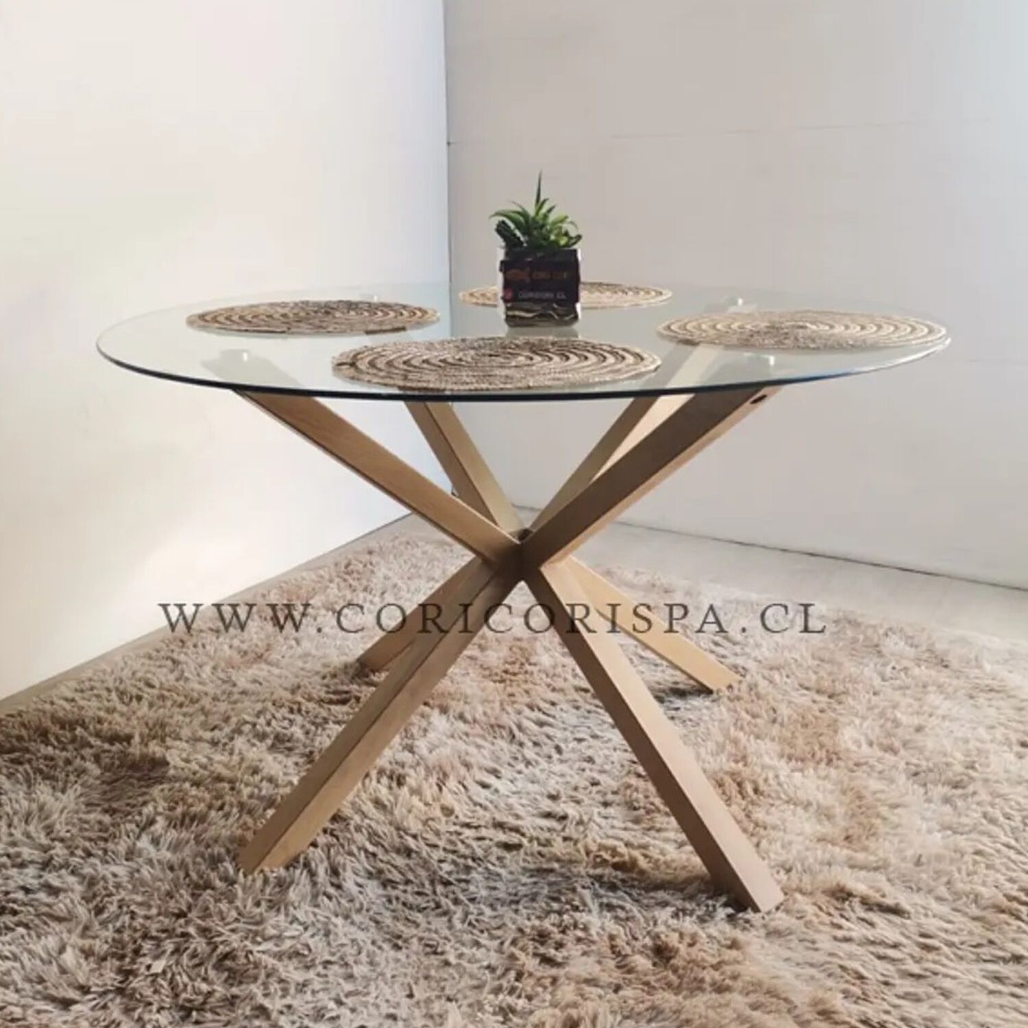 Comedor Mesa Warwick 100cm + 4 Sillas Mariposa Wood Menta image number 3.0