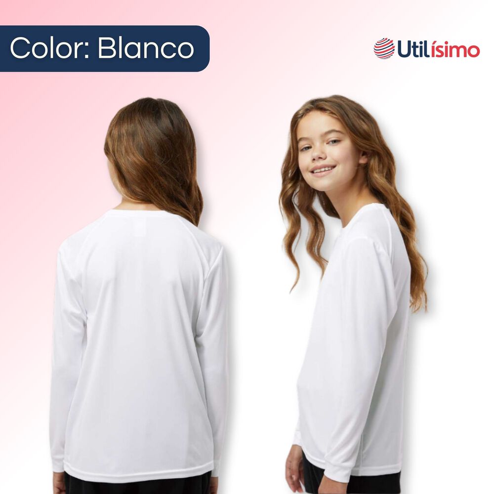 Camiseta Polera Polar De Niña Color Blanco Primera Capa image number 1.0