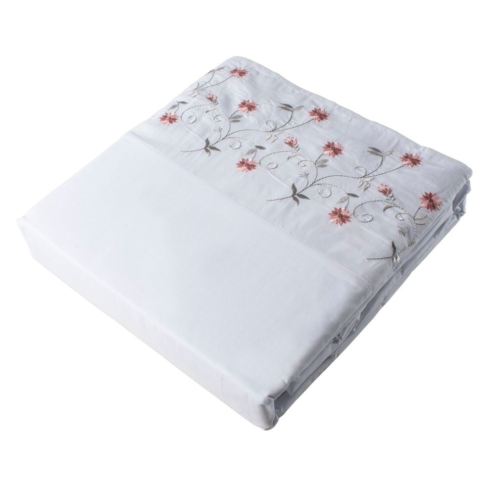 S&aacute;bana Andes 144 Hilos Bordado Rosa King image number 1.0