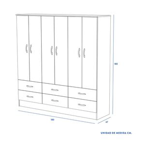 Cl&oacute;set Cic Maipo / 6 Puertas / 4 Cajones