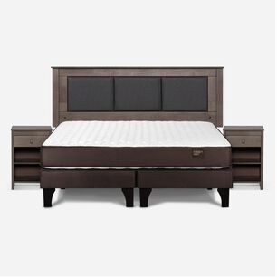 Cama Europea Rosen Ergo T New / King / Base Dividida  + Set Maderas Rachel Gris