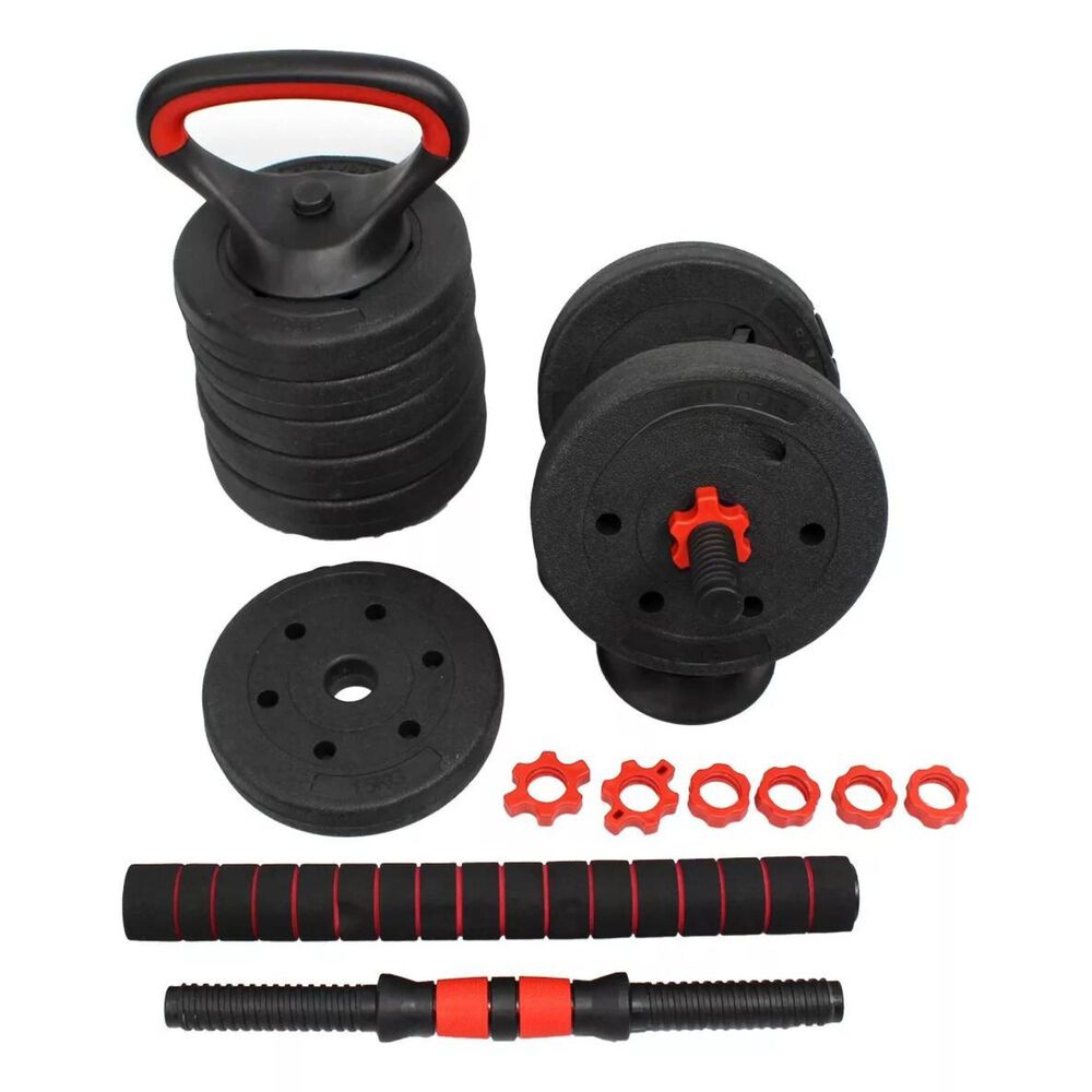 Set 15 Kg Mancuernas Ajustable Barra Y Kettlebell 3 En 1 image number 4.0