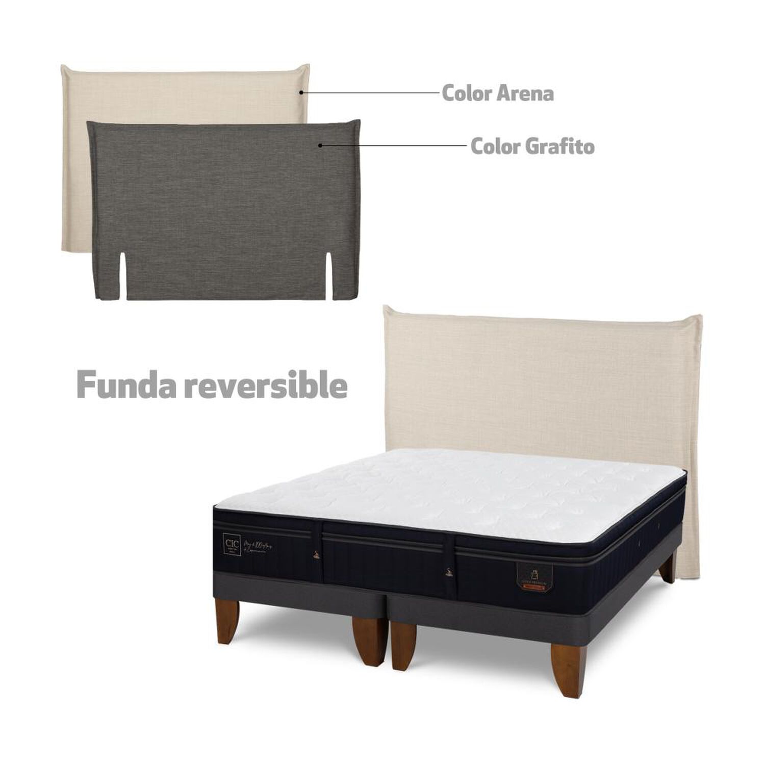 Cama Europea Cic Ortopedic Advance / 2 Plazas / Base Dividida + Respaldo image number 11.0