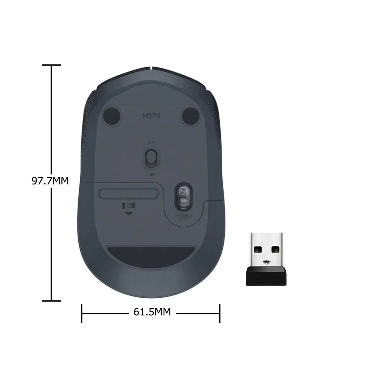 Mouse Logitech M170 Inal&aacute;mbrico image number 2.0