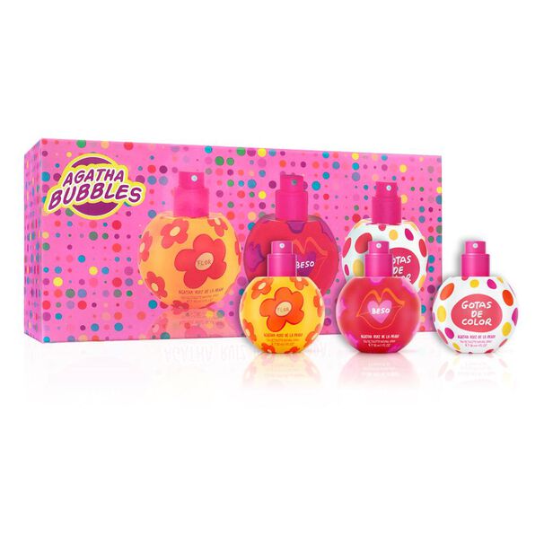  Set De perfumer&iacute;a mujer Bubbles Agatha Ruiz / / Gotas De Color Edt 30ml + Beso Edt 30ml + Flor Edt 30ml
