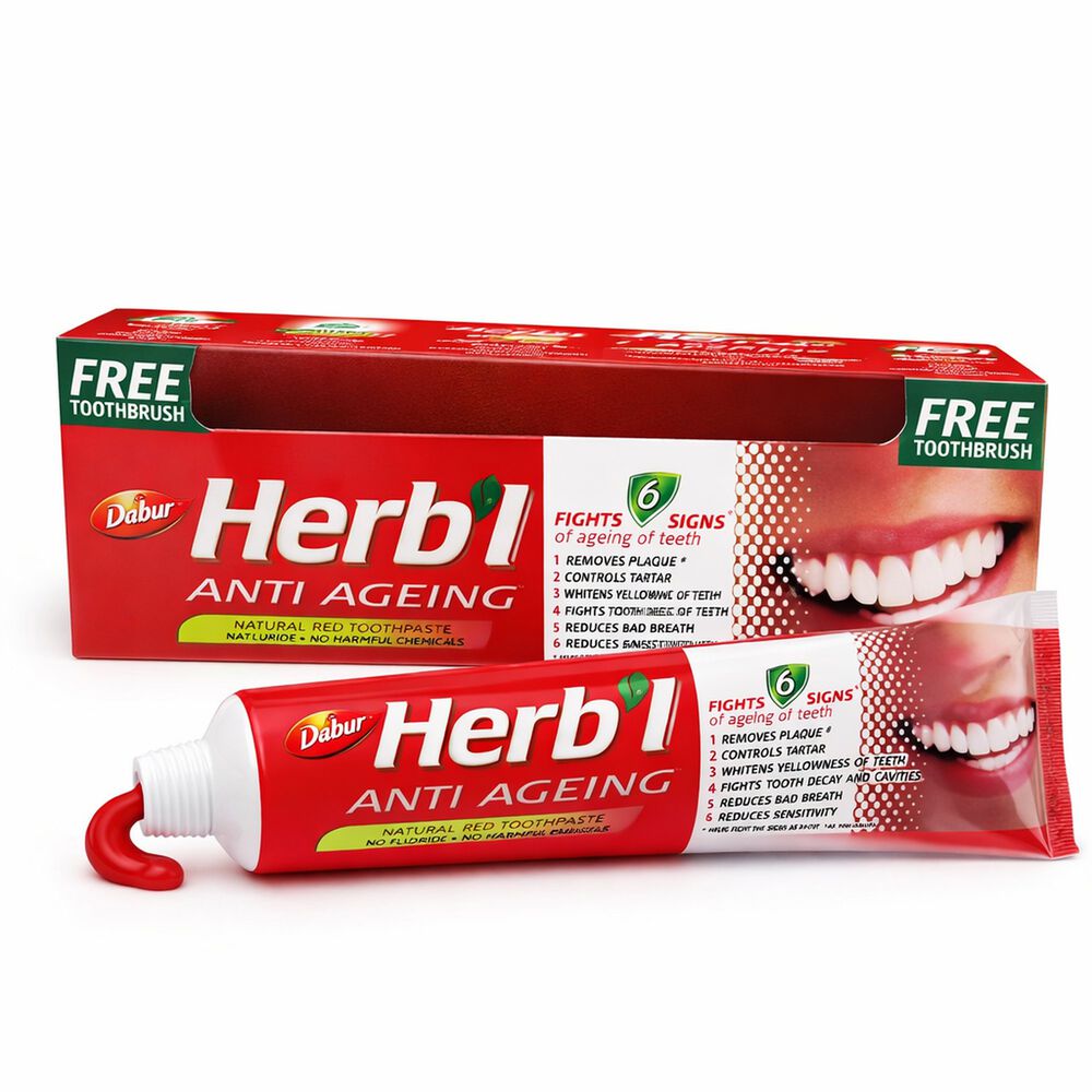 Pasta Dental Herb'l Anti Envejecimiento + Cepillo De Dientes 150gr image number 0.0