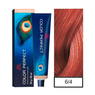 Wella - Tintura Permanente Color Perfect 6/4 Rubio Oscuro Rojo 60gr + Oxidante 20vol 60ml