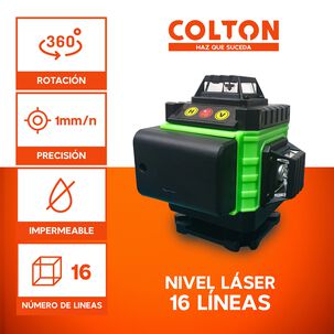 Nivel L&aacute;ser 16 L&iacute;neas Colton Auto + 2 Bater&iacute;as + Tr&iacute;pode