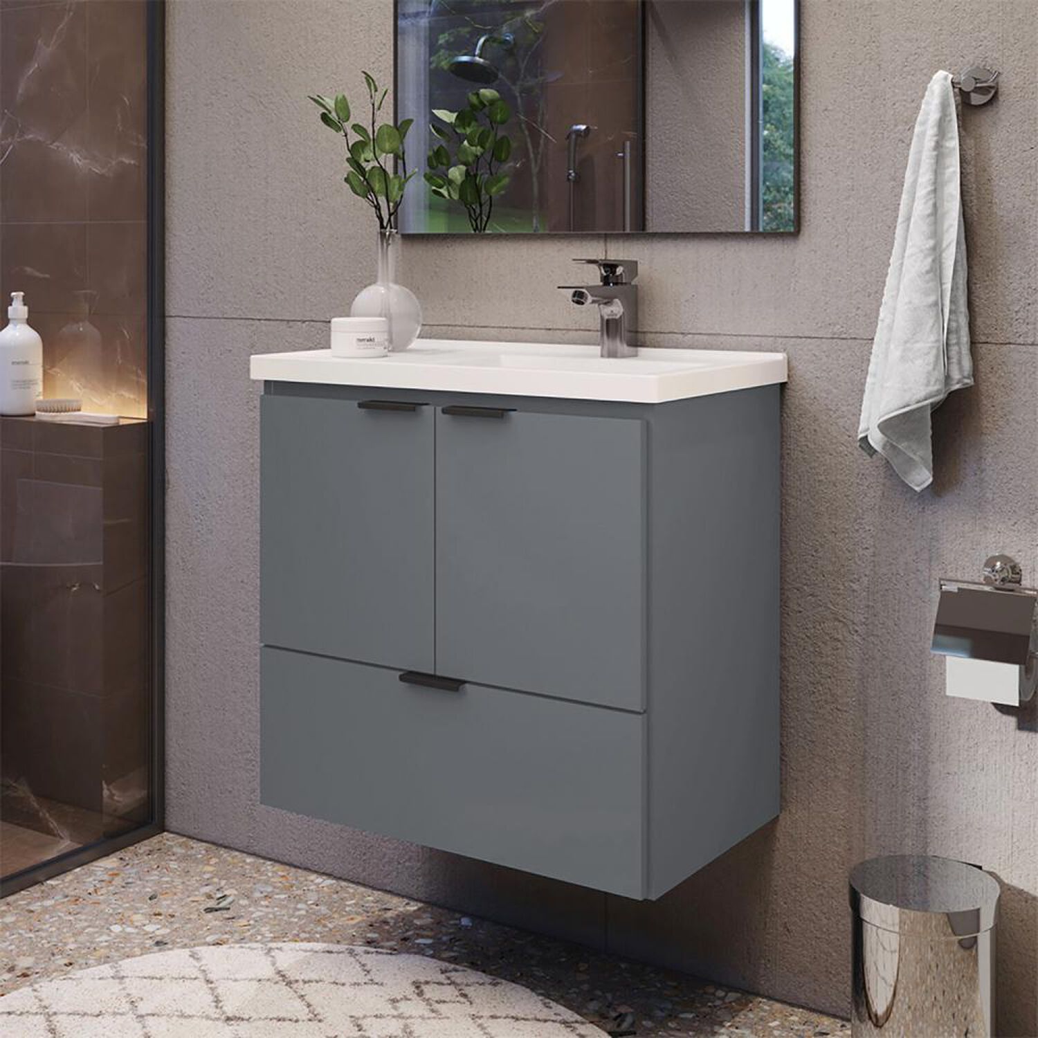 Vanitorio Vekkahome Lis Grey / 2 Puertas image number 1.0