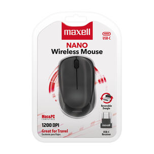 Mouse Maxell Nano Inal&aacute;mbrico 1200dpi Tipo C &Oacute;ptico