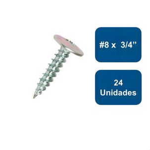 Tornillo Cabeza Lenteja Punta Fina #8 X 3/4" 24un. - Rukafe Basics