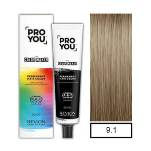 Pro You&trade; Color Maker Tintura Permanente Rubio Muy Claro Ceniza 9.1 90ml+oxidante