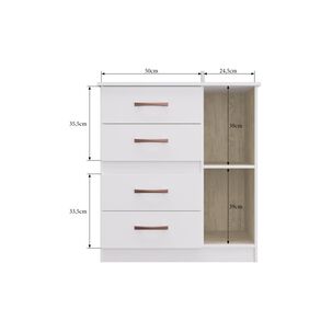 Comoda Di Poretti Design Caribe / 1 Puerta / 4 Cajones