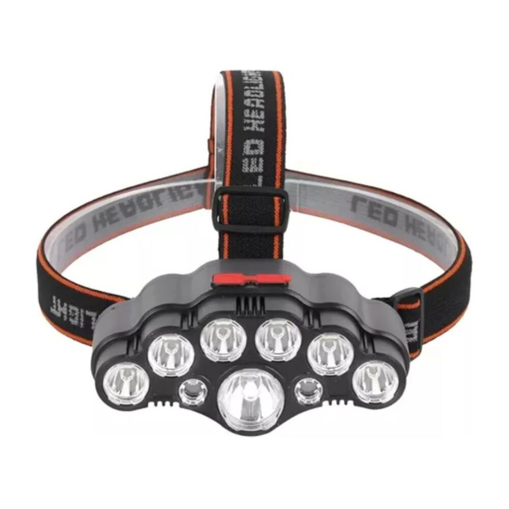 Linterna Foco Minero Recargable Usb 8 Focos Para Camping image number 0.0