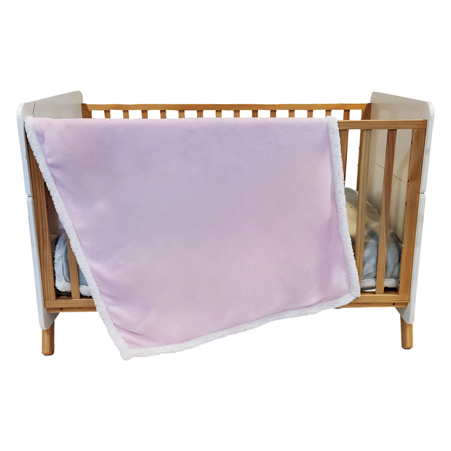 Manta Sherpa Bebe Hipoalerg&eacute;nica 91*127 Cm Rosa Bebesit image number 4.0
