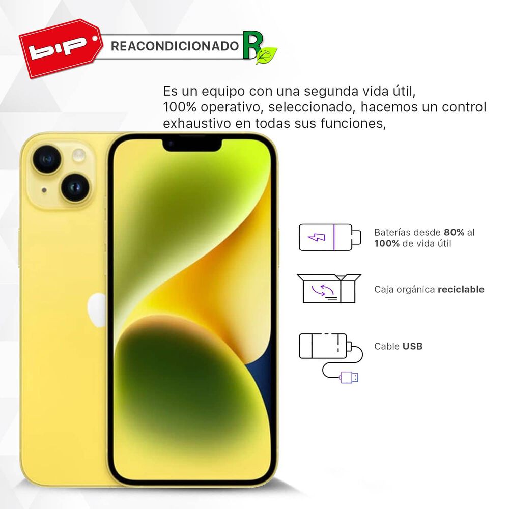 Iphone 14 Plus 128gb - Yellow- Reacondicionado -grado A image number 0.0