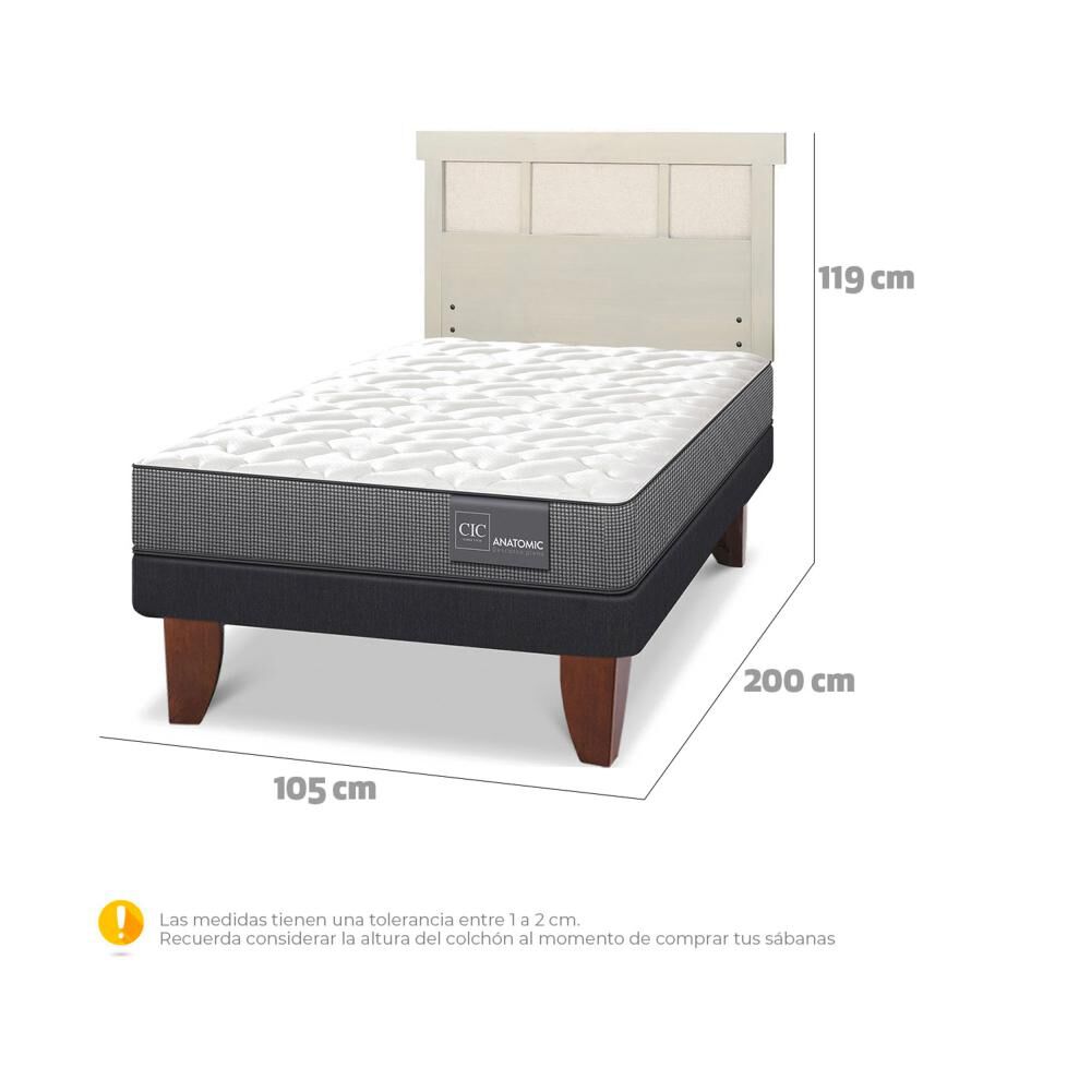 Cama Europea Cic Anatomic / 1.5 Plazas / Base Normal + Respaldo image number 4.0