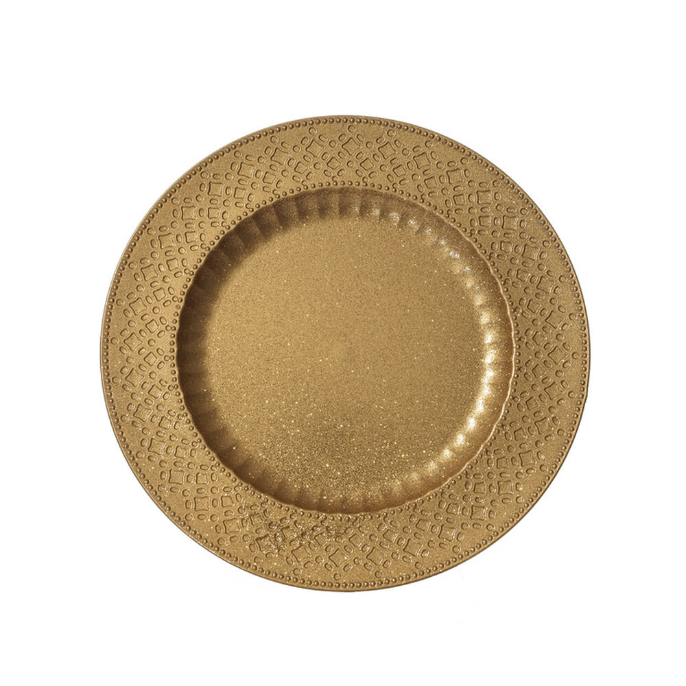 Plato De Navidad Casaideal Circular Bordado Dorado image number 0.0