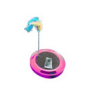 Juguete Gato Rascador Varilla Plumas + Catnip Color Rosa