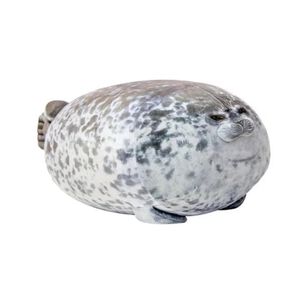 Juguete Peluche Cojin Foca Bebe 30cm Felpa Gris Infantil
