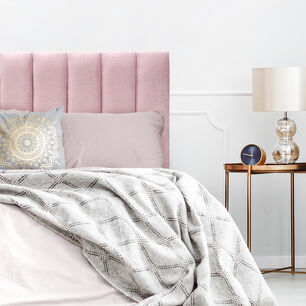 Respaldo De Cama Tubular Vertical Felpa Rosado Claro 1 Plaza