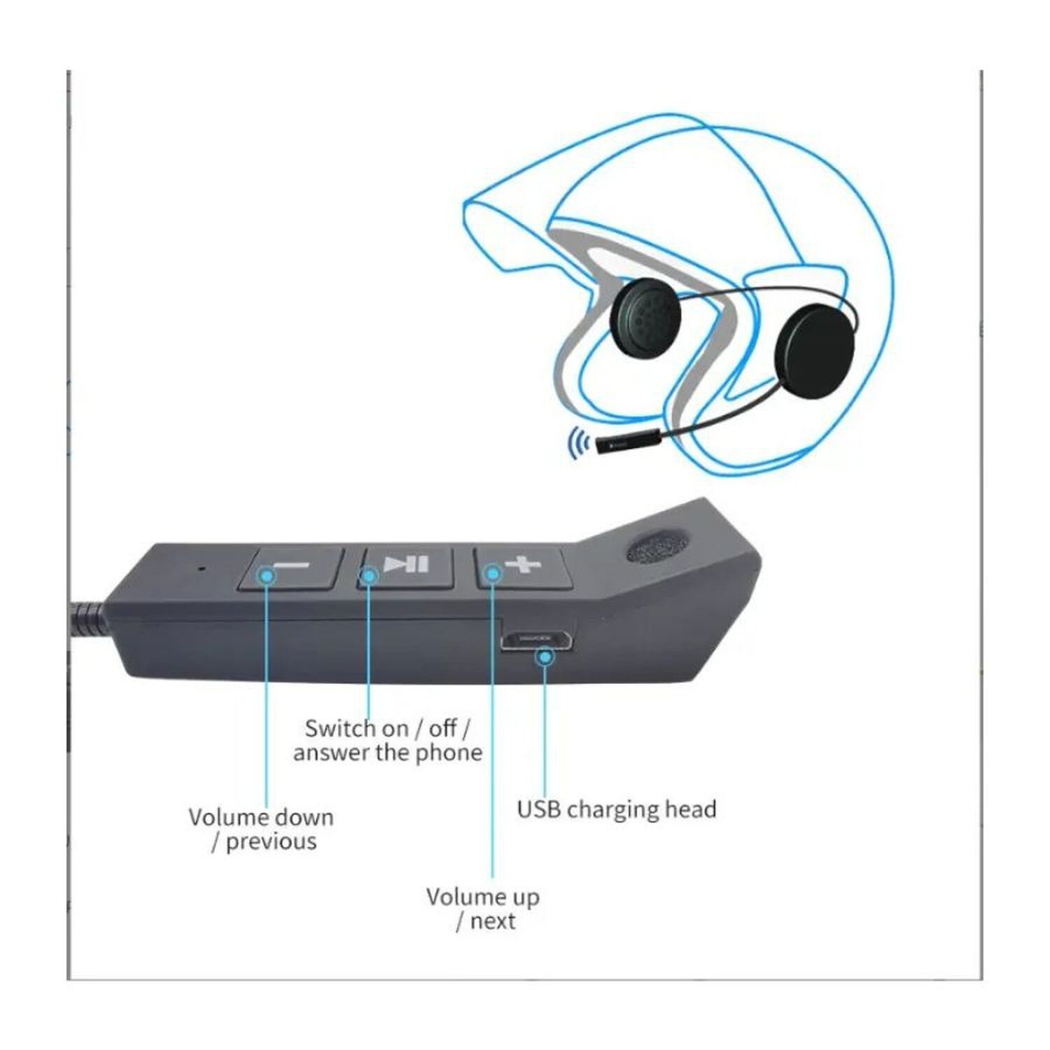 Audifonos Bluetooth Para Casco Moto Manos Libres Bt11 image number 1.0